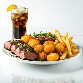 LOMO, CROQUETAS Y PATATAS FRITAS