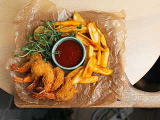 Креветки темпура з картопляними діпами (290г)