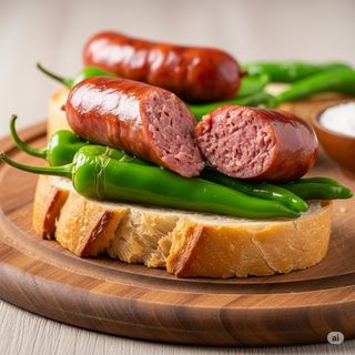 Tostada Longaniza Con Pimientos