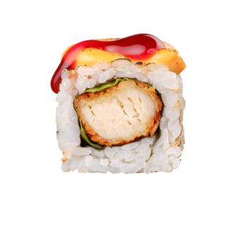 Uramaki spicy tori flambè