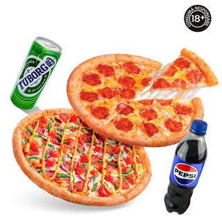 Pizza 35 cm x 2 + Băutură x 2