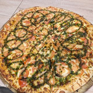 Pizza vegana de pesto