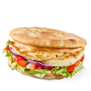 Curry Naan Halloumi Burger