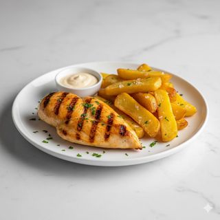 Grill Chicken Tandoori With Chips