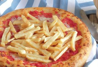 Pizza con patatine baby