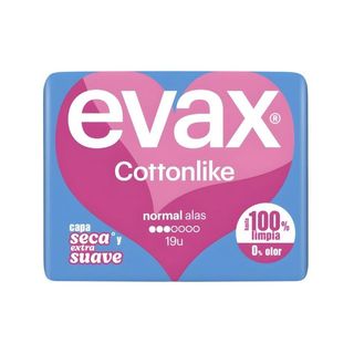 Pensos Higiénicos Normal Alas - Evax Cotonline 19un.