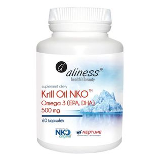 Olej z kryla Omega 3 Krill oil NKO 500mg 60 kapsułek Aliness