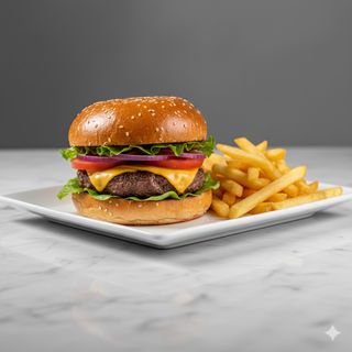 Hamburguesa De Vedella Y Patates Fregides