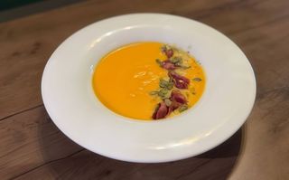 Гарбузовий крем-суп з смаженим беконом 500г