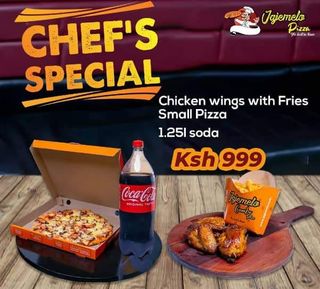 Chefs Special - 6 Chicken Wings, Large Pizza, Fries, 1.25L Soda