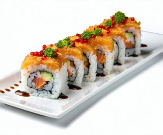 Uramaki sake teppanyaki