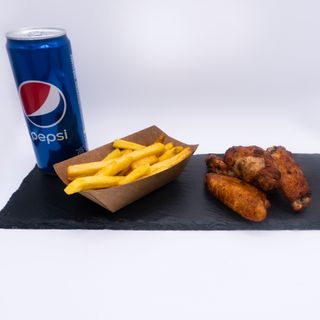 wings box +patatine+pepsi