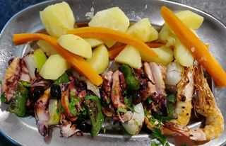 Lulas Grelhadas com Gambas