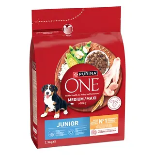Alimento de pollo perro mediano/max junior ONE, saco 2,5 kg (26764878)