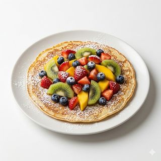 PANCAKE FRUTTA FRESCA SCIROPPO E PANNA 3 pezzi