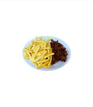 Ternera con patatas fritas