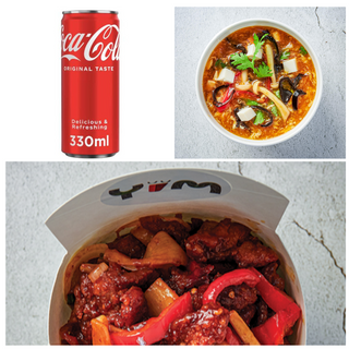 Телешко Блек Пепър (450г) + Люто кисела супа (400м)+ Coca-Cola (330мл)