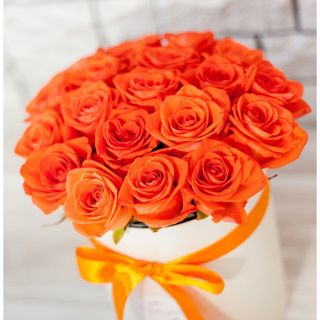 Boxe 25 roses orange 