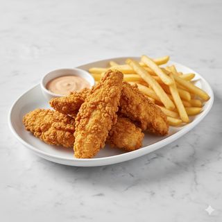 Crispy Chicken (4 Uds.) Con Patatas Fritas