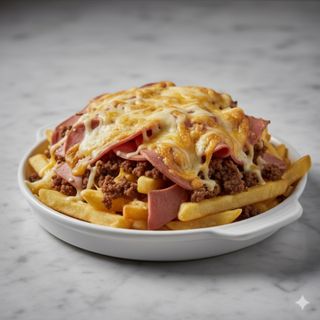 Patatas gratinadas con mortadela