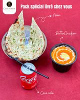 Butter Chicken + Pain indien + Coca-Cola