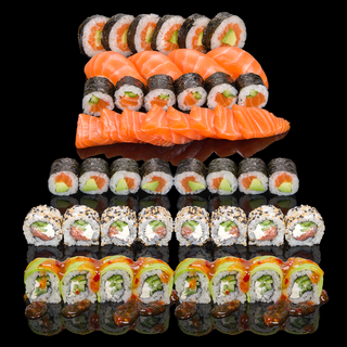 Комбо Сет сьомга (26 бр-525 гр) + Сет макс (24 бр-565 гр)