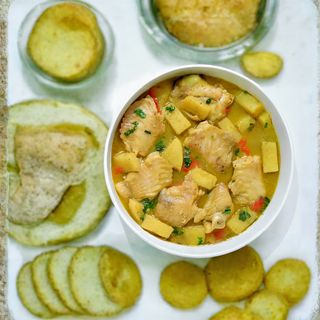 Turkey pepper soup with boiled yam