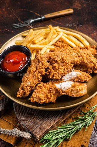  Stripsy (250g) z frytkami (200g) - Duże 
