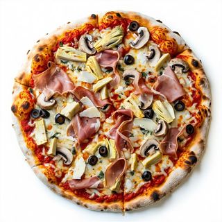 Pizza rossa capricciosa - al piatto