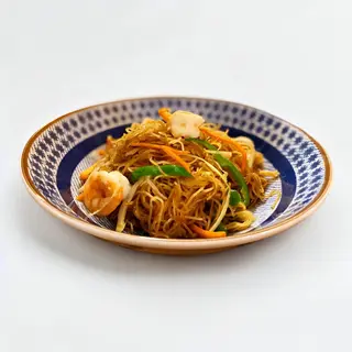 Fideos chinos con gambas