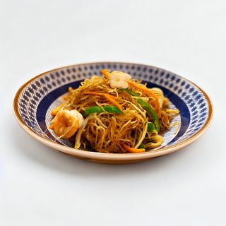 Fideos chinos con gambas