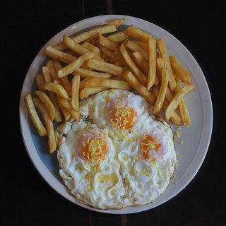 Fried eggs and Chips