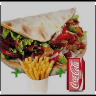 2 pita  + 2 patatas + 2 bebidas