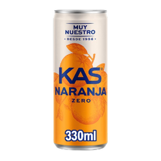 KAS Naranja Zero Refresco con gas sabor Naranja sin Azúcar Lata 330ml