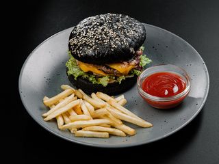 Бургер чорний подвійний