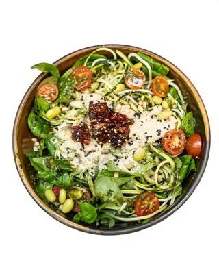 Raw zucchini noodles