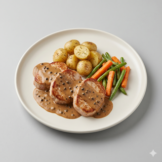 Solomillo De Cerdo Con Salsa Pimienta