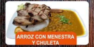 Arroz Con Menestra Con Chuleta