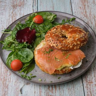 Homemade Smoked Salmon Bagel