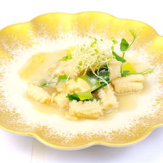 calamari con porri e zenzero