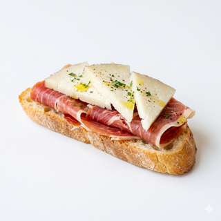 Montadito de Jamón Serrano Y Queso Manchego