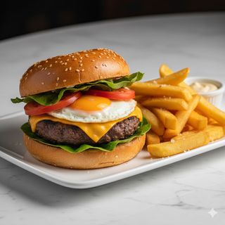 Hamburguesa Porteña Con Patatas Fritas