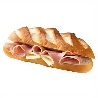 Bocadillo de jamón serrano y queso manchego