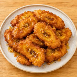 Banana Fritters with Honey Bits