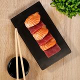 Sashimi mixto: atún y salmón (6 uds.)