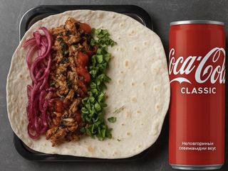 Комбо 3  Шаурма з подвійною свининою + cola