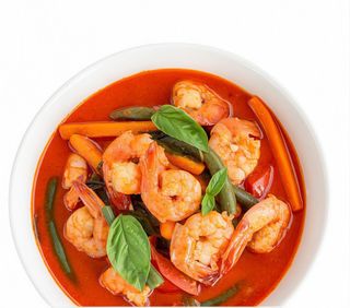 Gambas con salsa de curry