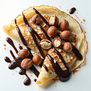 Crêpe con cioccolato fondente e nocciole