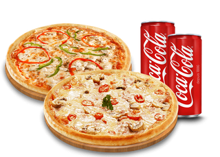 2 Pizzas + 2 Sodas au choix