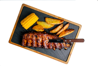 Свински крехки ребърца със сос BBQ (450г)